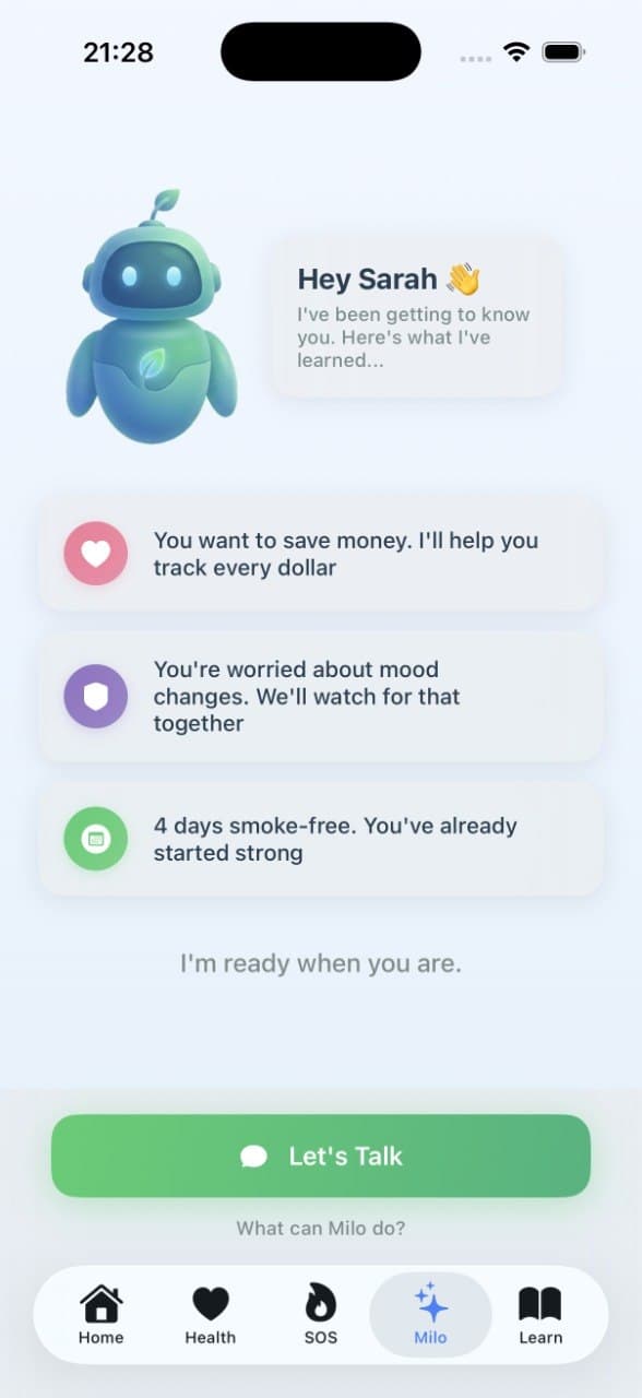 Milo intro — personalised for Sarah